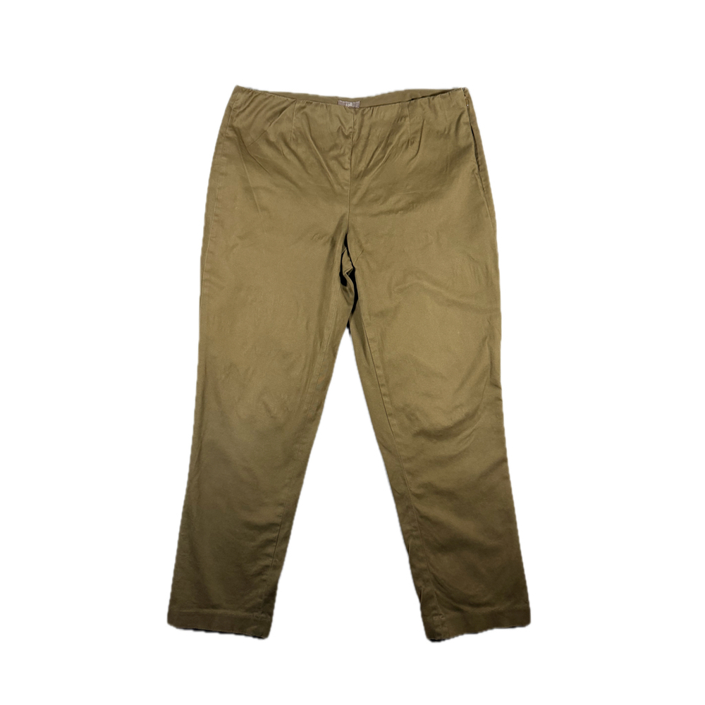 J Jill Womens Pants Size 10 Olive Green Stretch Skinny Ankle Side Zip